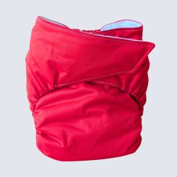 Couche réutilisable en coton - velcro (8 - 30lbs)  - Cerise pétante