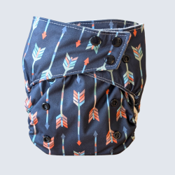 Reusable Organic Cotton Diaper – Snap Closures (8–30 lbs) – Flèche boréale
