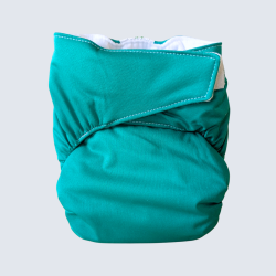 Couche réutilisable en coton biologique - velcro (8 - 30lbs)  - Lime givrée
