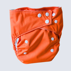 Couche réutilisable en coton biologique - boutons-pression (8 - 30lbs) - Mandarine zestée