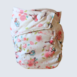 Couche réutilisable en coton biologique - boutons-pression (8 - 30lbs) - Forêt enchantée