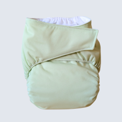 Couche réutilisable en coton - velcro (8 - 30lbs)  - Pistache lattée