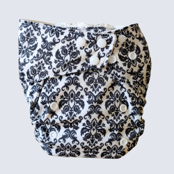 Couche réutilisable en coton biologique - boutons-pression (8 - 30lbs) - Claire de lune