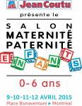 Salon Maternité Paternité Enfants de Montréal du 9 au 12 avril 2015 et à Québec du 1er au 3mai